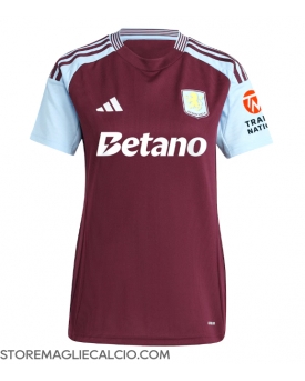 Aston Villa Maglia Gara Casa Repliche 2024-25 Donna Maniche Corte